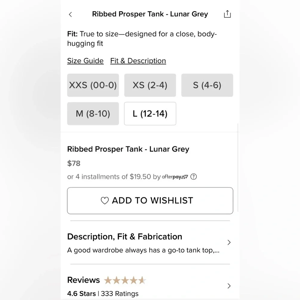 ALO Yoga Women's Lunar Gray Ribbed Tank Top - Picture 7 of 7